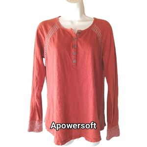 Women's Red Button-Up Top (0236)